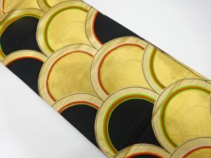 アンティーク　青海波模様織り出し袋帯（着用可）